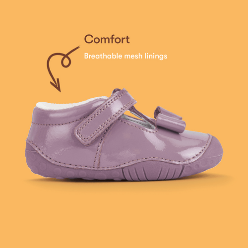 Start Rite Wiggle Mauve Patent Girls T-bar Pre-walker Shoes