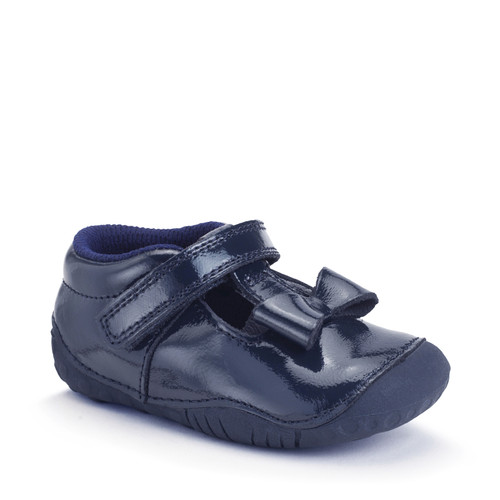 Start Rite Wiggle Navy Blue Patent Girls T-bar Pre-walker Shoes