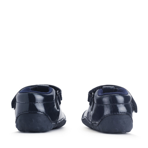 Start Rite Wiggle Navy Blue Patent Girls T-bar Pre-walker Shoes
