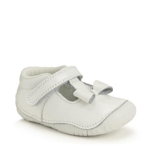 Start Rite Wiggle White Patent Girls T-bar Pre-walker Shoes