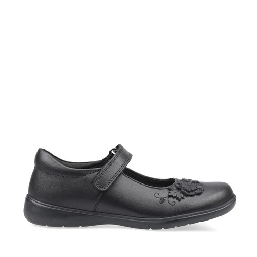 start rite Wish Black leather girls rip-tape school shoes