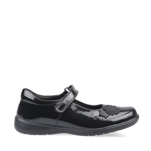 start rite Wish Black patent girls rip-tape school shoes