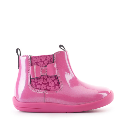 start rite Wonderland Rose pink glitter patent girls zip-up boots