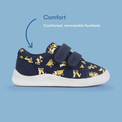 Start Rite Wriggles Double Bar Navy Digger Rip-tape First Walking Shoes