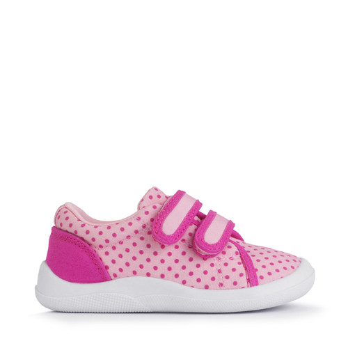 start rite Wriggles Double bar pink polka dot girls rip-tape first walking shoes