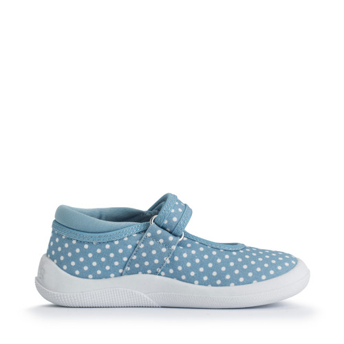 Start Rite Wriggles Mary Jane Blue Polka Dot Girls Rip-tape First Walking Shoes