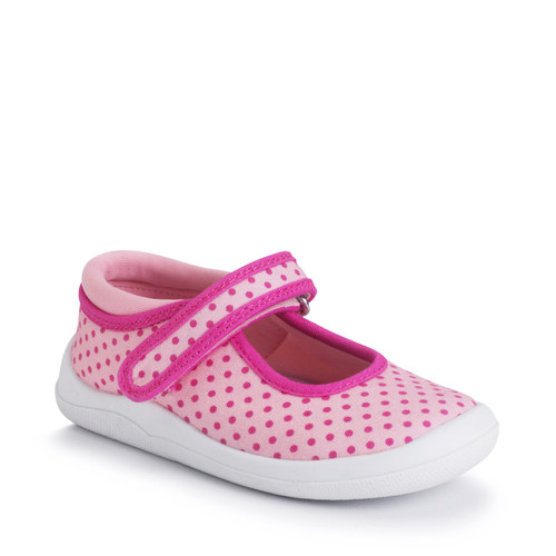 Start Rite Wriggles Mary Jane Pink Polka Dot Girls Rip-tape First Walking Shoes
