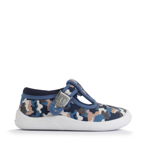 start rite Wriggles T-bar navy camo print buckle first walking shoes