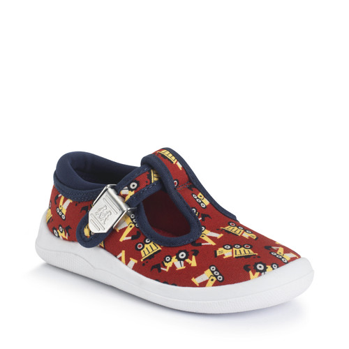 Start Rite Wriggles T-bar Red Digger Print Buckle First Walking Shoes