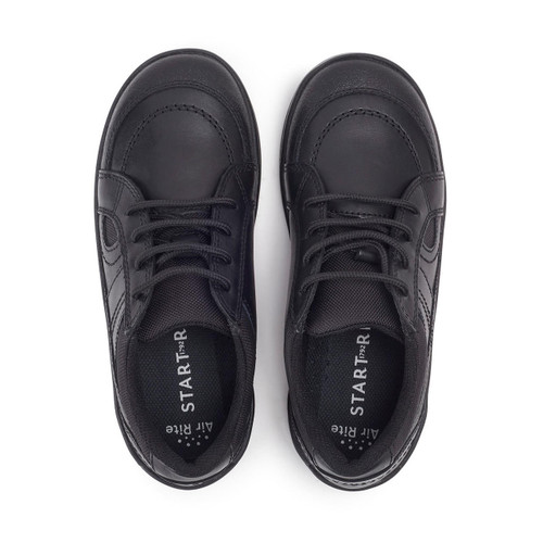 Start Rite Yo Yo Black Leather Boys Lace-up School Shoes