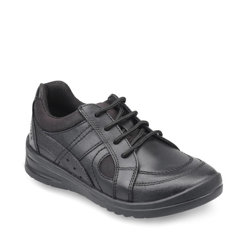 Start Rite Yo Yo Black Leather Boys Lace-up School Shoes