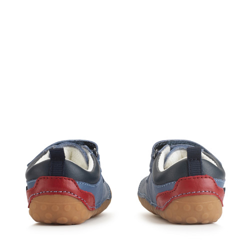 Start Rite Zap Denim Blue Leather/nubuck Rip-tape Baby Pre-walkers
