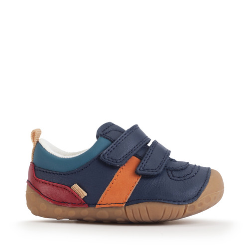 start rite Zap Navy blue leather rip-tape baby pre-walkers