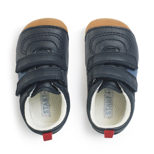 Start Rite Zap Navy Blue Leather Rip-tape Pre-walking Baby Shoes