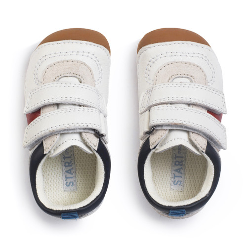 Start Rite Zap White Leather/nubuck Rip-tape Baby Pre-walking Shoes