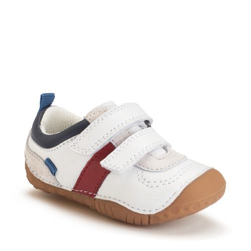 Start Rite Zap White Leather/nubuck Rip-tape Baby Pre-walking Shoes