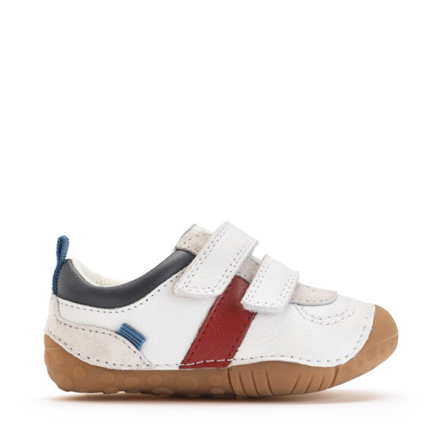 start rite Zap White leather/nubuck rip-tape baby pre-walking shoes