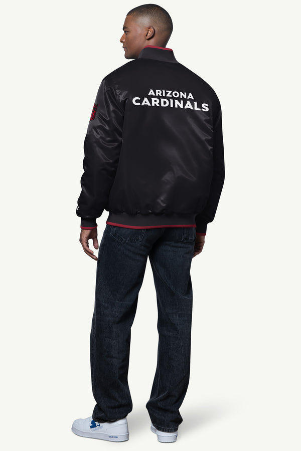 Starter MENS ARIZONA CARDINALS AMBASSADOR SATIN VARSITY JACKET