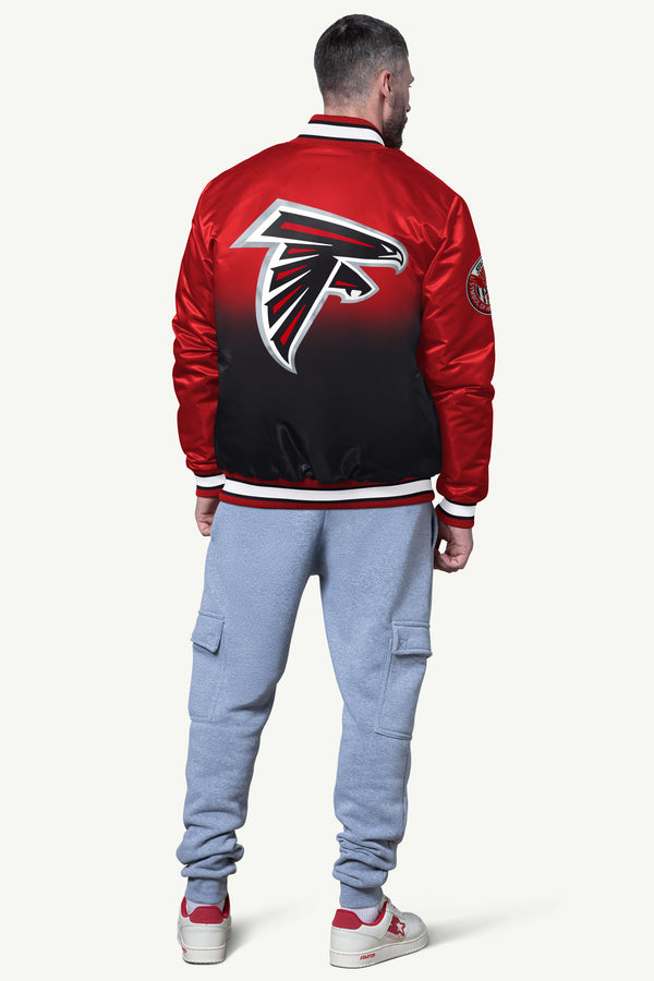 Starter MENS ATLANTA FALCONS PASS RUSH SATIN VARSITY JACKET