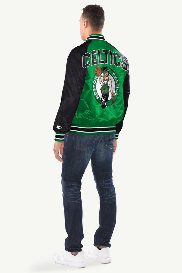 Starter MENS BOSTON CELTICS INDUCTEE SATIN VARSITY JACKET