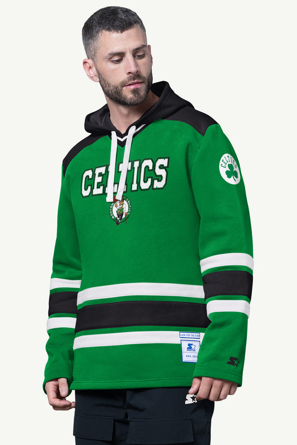 starter MENS BOSTON CELTICS SLAP SHOT HOODED HOCKEY PULLOVER