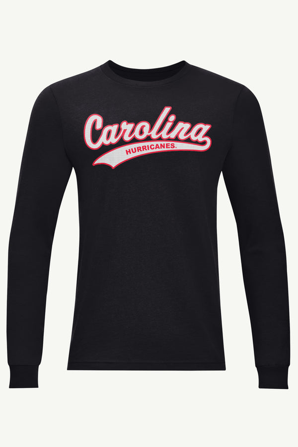 starter MENS CAROLINA HURRICANES TAILSWEEP LONG SLEEVE T SHIRT