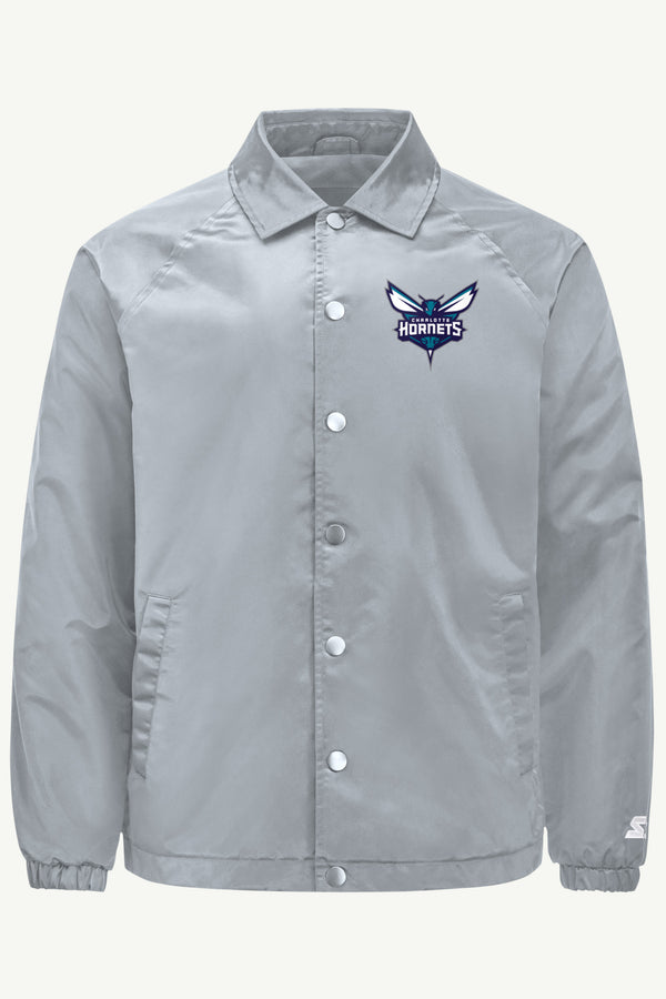 starter MENS CHARLOTTE HORNETS HALF BALL COACHES JACKET