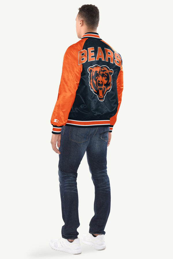 Starter MENS CHICAGO BEARS INDUCTEE SATIN VARSITY JACKET