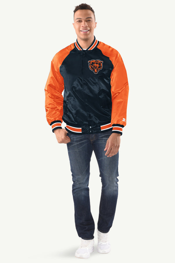 Starter MENS CHICAGO BEARS INDUCTEE SATIN VARSITY JACKET
