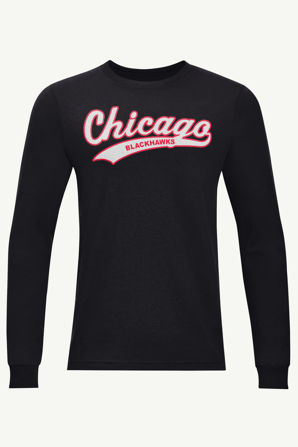 starter MENS CHICAGO BLACKHAWKS TAILSWEEP LONG SLEEVE T SHIRT