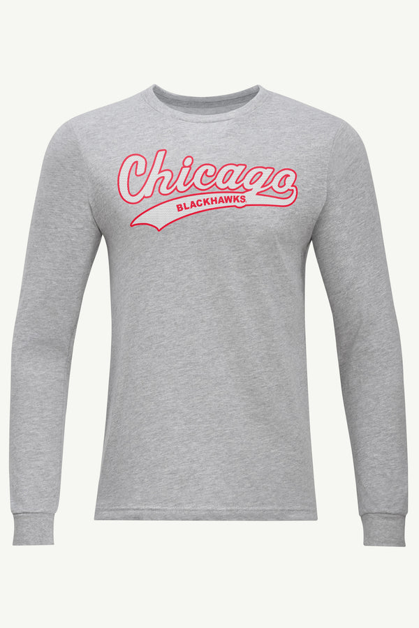 starter MENS CHICAGO BLACKHAWKS TAILSWEEP LONG SLEEVE T SHIRT