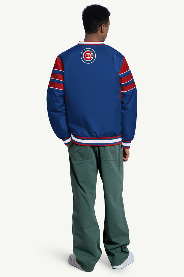 Starter MENS CHICAGO CUBS ENFORCER V-NECK PULLOVER JACKET