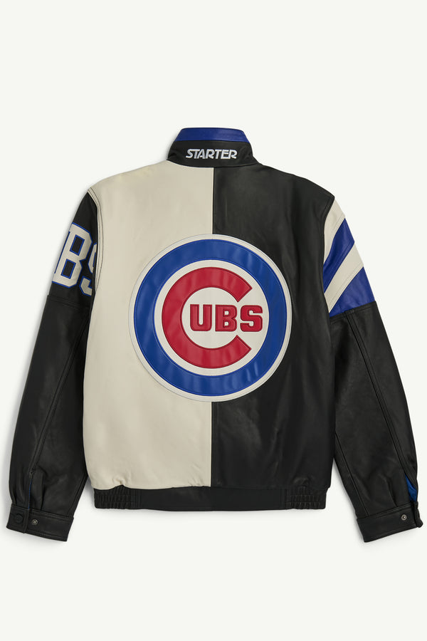 Starter MENS CHICAGO CUBS RETRO FULL ZIP LEATHER JACKET