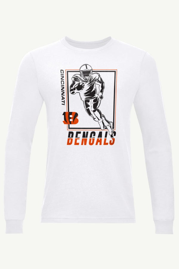starter MENS CINCINNATI BENGALS PLAYER GRID LONG SLEEVE T SHIRT