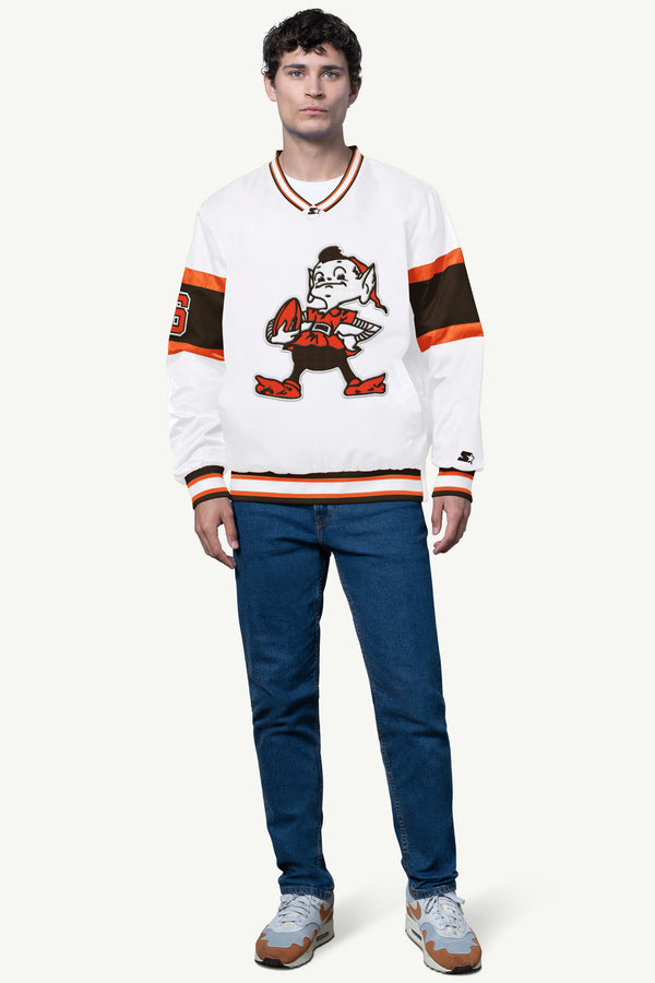 Starter MENS CLEVELAND BROWNS SIGNAL COLLAR PULLOVER