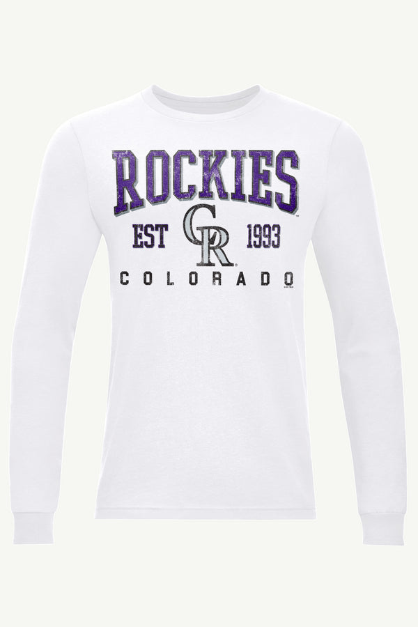 starter MENS COLORADO ROCKIES RETRO LONG SLEEVE T SHIRT