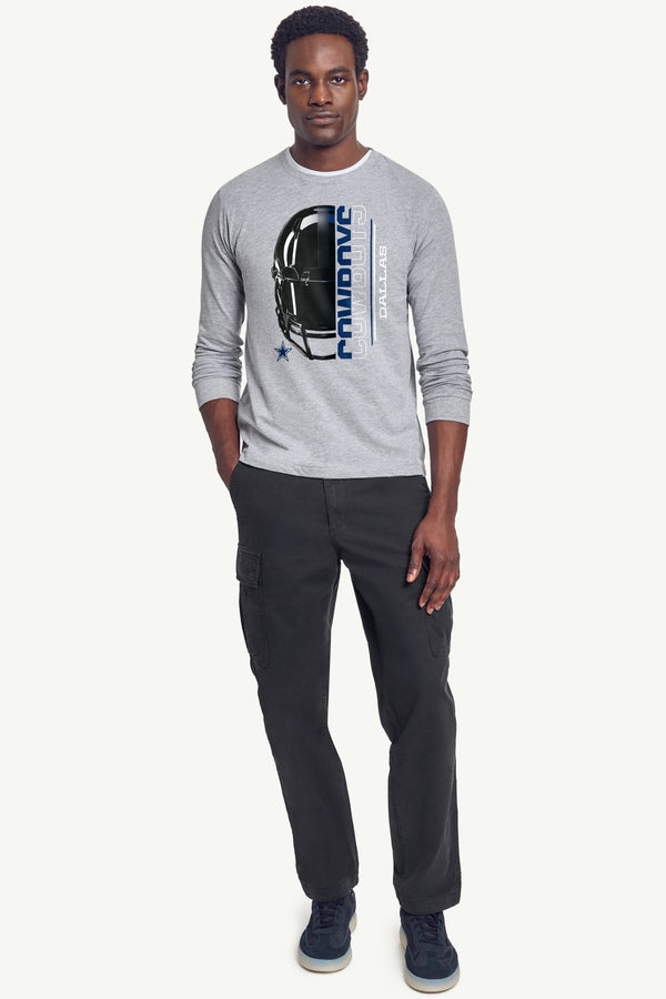 Starter MENS DALLAS COWBOYS HALF HELMET LONG SLEEVE T SHIRT