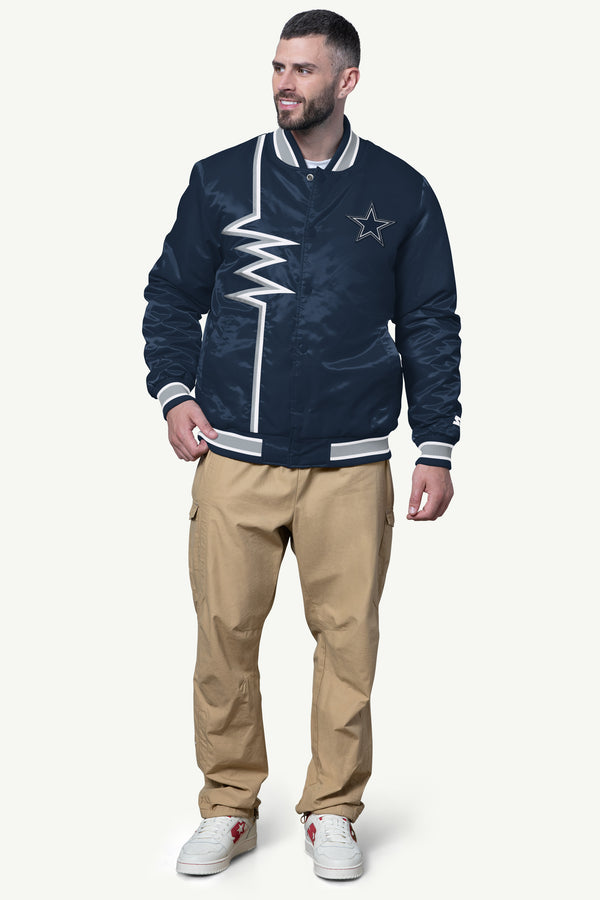 Starter MENS DALLAS COWBOYS SHOCK WAVE SATIN JACKET