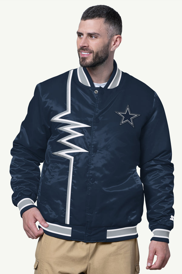 starter MENS DALLAS COWBOYS SHOCK WAVE SATIN JACKET