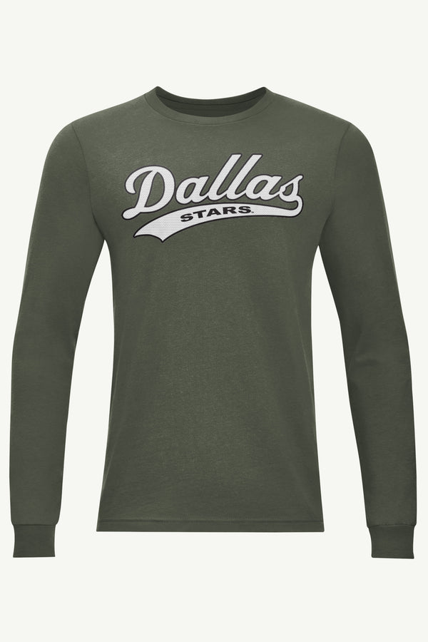 starter MENS DALLAS STARS TAILSWEEP LONG SLEEVE T SHIRT