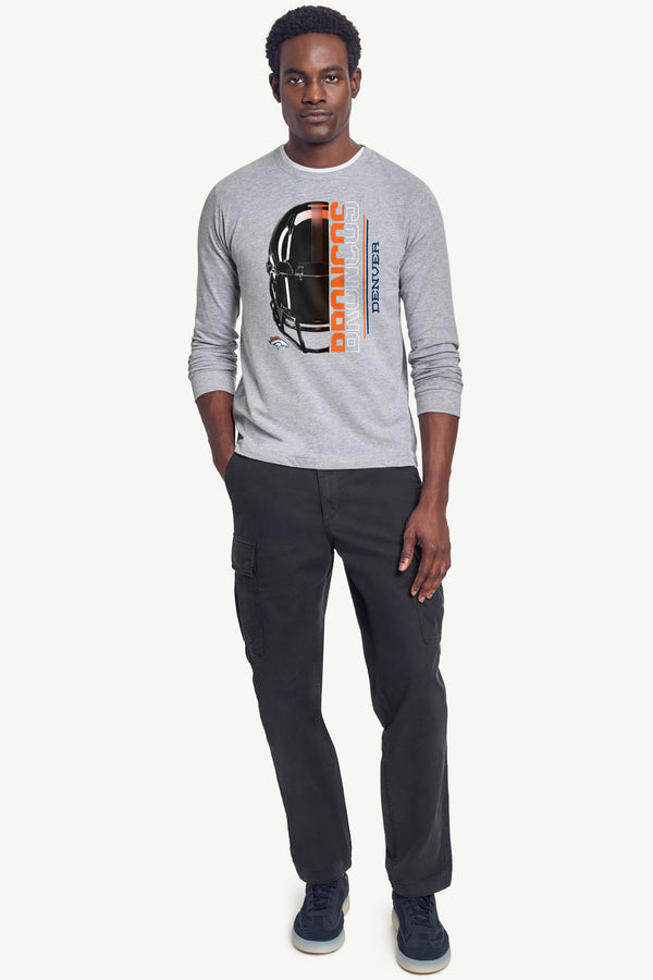 Starter MENS DENVER BRONCOS HALF HELMET LONG SLEEVE T SHIRT