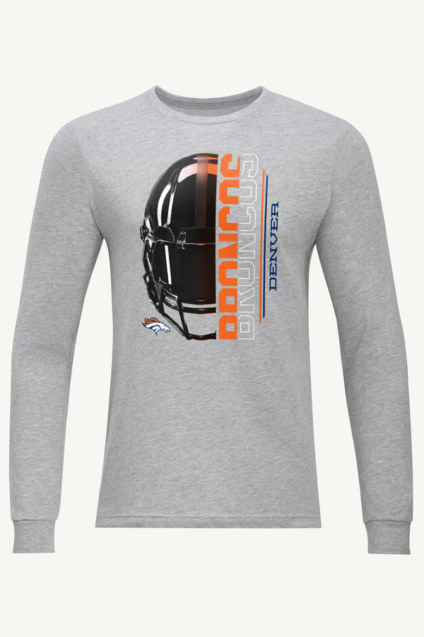starter MENS DENVER BRONCOS HALF HELMET LONG SLEEVE T SHIRT