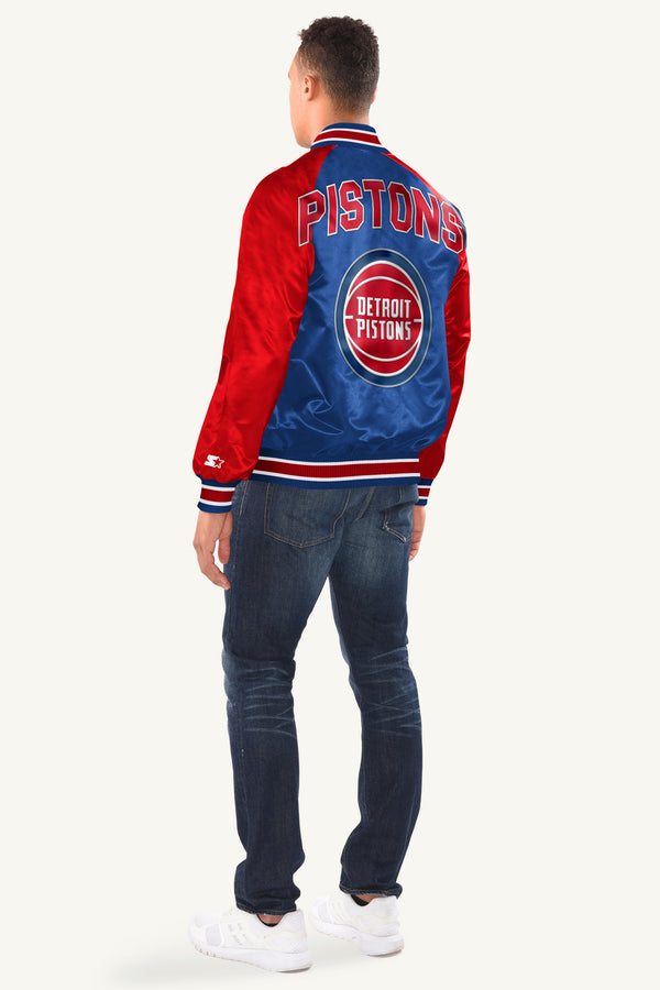 Starter MENS DETROIT PISTONS INDUCTEE SATIN VARSITY JACKET