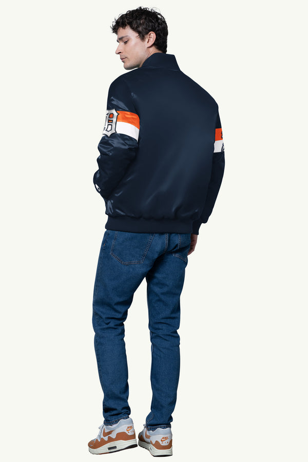 Starter MENS DETROIT TIGERS TRIPLE OPTION SATIN VARSITY JACKET