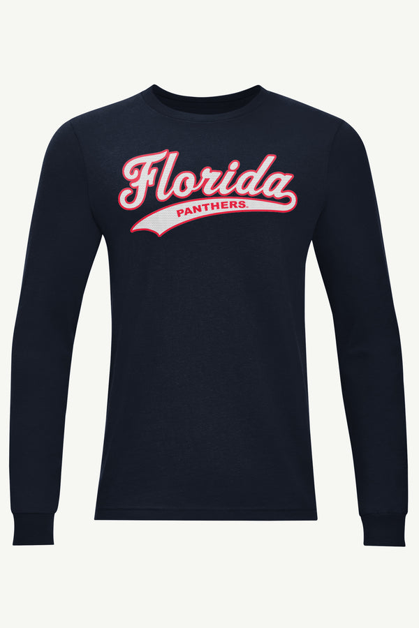 starter MENS FLORIDA PANTHERS TAILSWEEP LONG SLEEVE T SHIRT