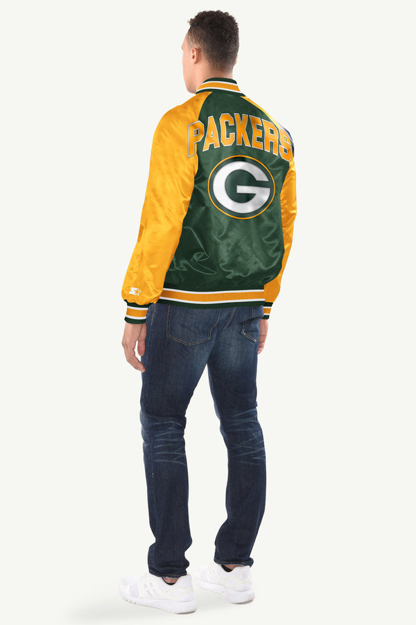 Starter MENS GREEN BAY PACKERS INDUCTEE SATIN VARSITY JACKET