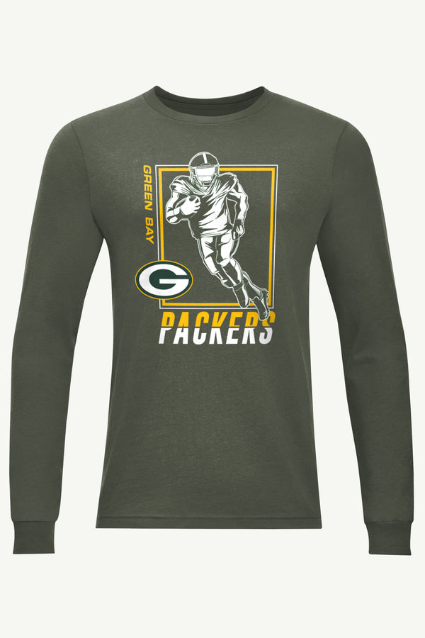 starter MENS GREEN BAY PACKERS PLAYER GRID LONG SLEEVE T SHIRT