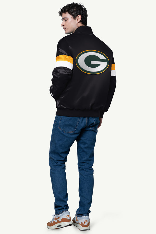 Starter MENS GREEN BAY PACKERS SATIN VARSITY JACKET