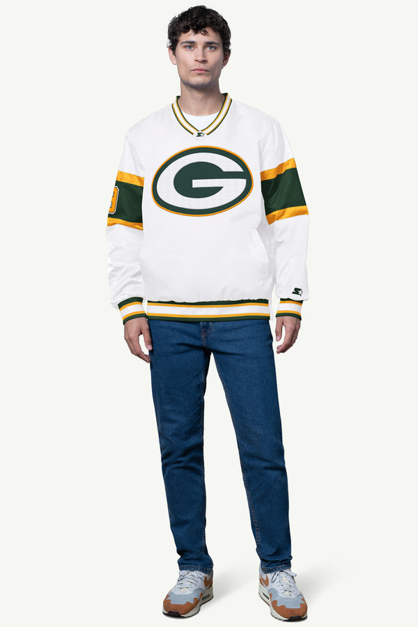 Starter MENS GREEN BAY PACKERS SIGNAL COLLAR PULLOVER