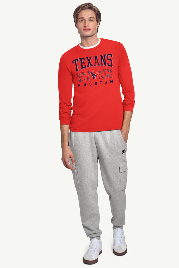 Starter MENS HOUSTON TEXANS RETRO LONG SLEEVE T SHIRT